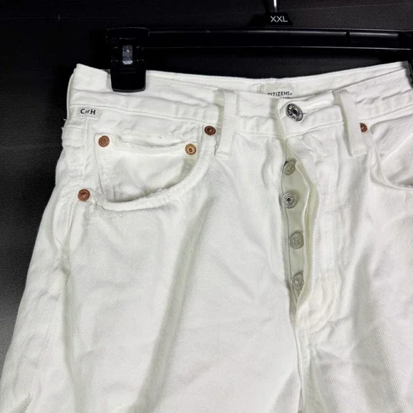 Citizens of Humanity Marlow Vintage Shorts White Denim Button Fly Women's Sz 26 - Picture 5 of 12